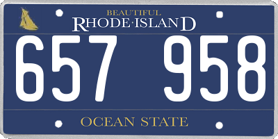 RI license plate 657958