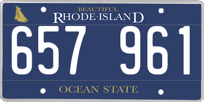 RI license plate 657961