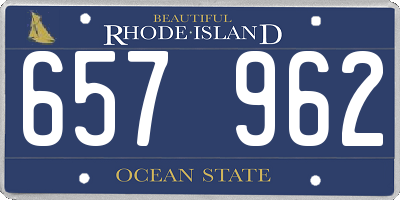 RI license plate 657962