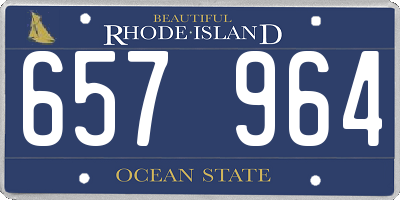 RI license plate 657964