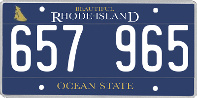 RI license plate 657965