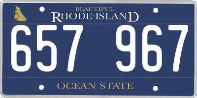 RI license plate 657967