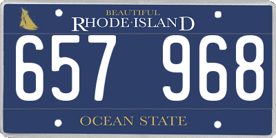 RI license plate 657968