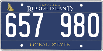 RI license plate 657980