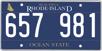 RI license plate 657981
