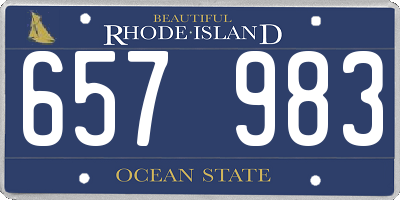 RI license plate 657983