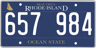 RI license plate 657984