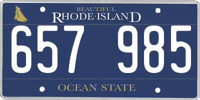 RI license plate 657985