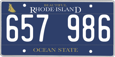 RI license plate 657986