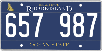 RI license plate 657987