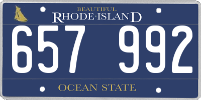 RI license plate 657992