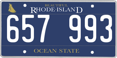 RI license plate 657993