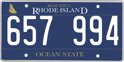 RI license plate 657994