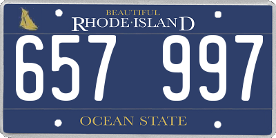 RI license plate 657997