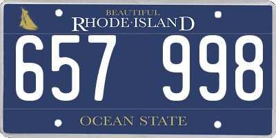 RI license plate 657998