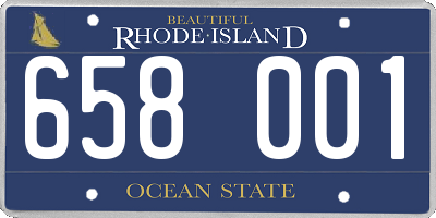 RI license plate 658001