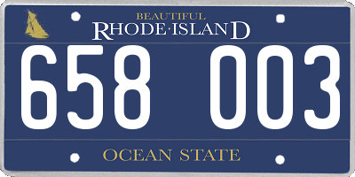 RI license plate 658003