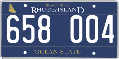 RI license plate 658004