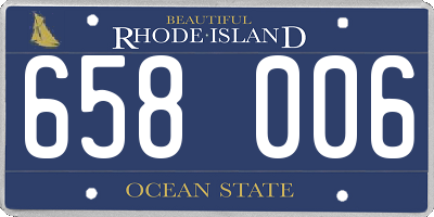 RI license plate 658006