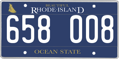 RI license plate 658008