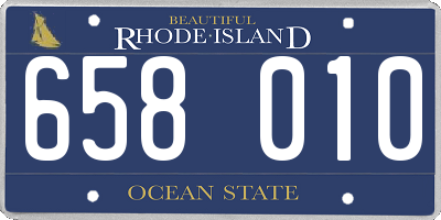 RI license plate 658010