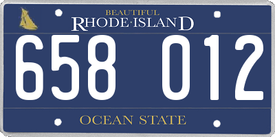 RI license plate 658012