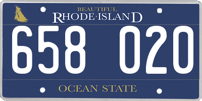 RI license plate 658020
