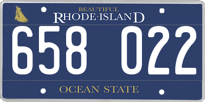 RI license plate 658022