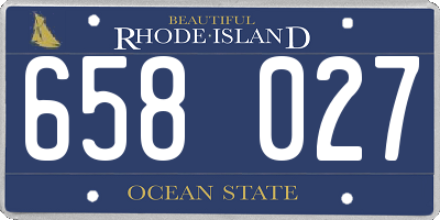 RI license plate 658027