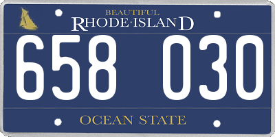RI license plate 658030