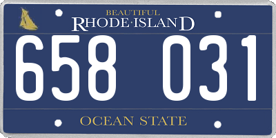 RI license plate 658031
