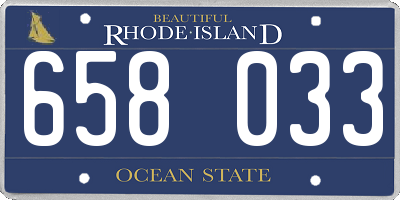 RI license plate 658033