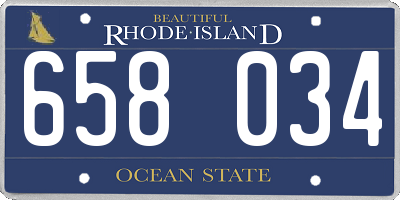 RI license plate 658034
