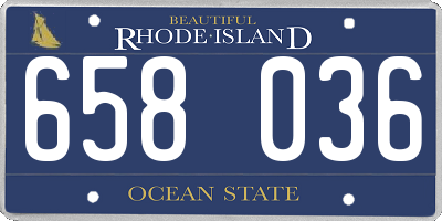 RI license plate 658036