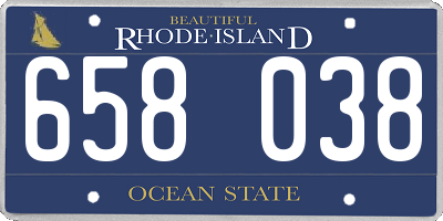 RI license plate 658038