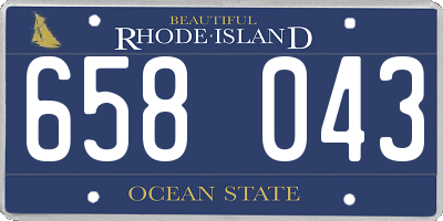 RI license plate 658043