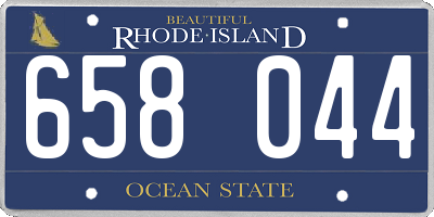 RI license plate 658044
