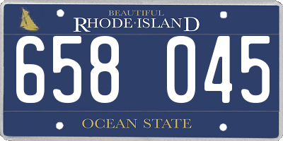 RI license plate 658045