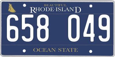 RI license plate 658049