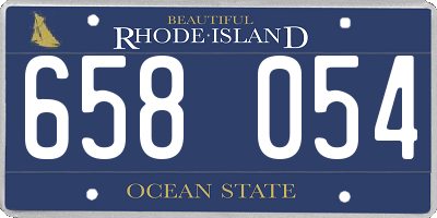 RI license plate 658054