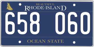 RI license plate 658060
