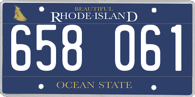 RI license plate 658061