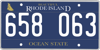 RI license plate 658063