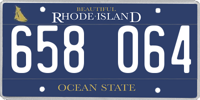 RI license plate 658064