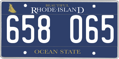 RI license plate 658065