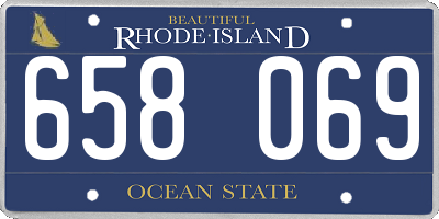 RI license plate 658069