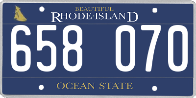 RI license plate 658070