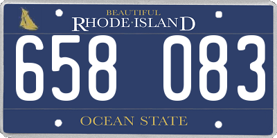 RI license plate 658083