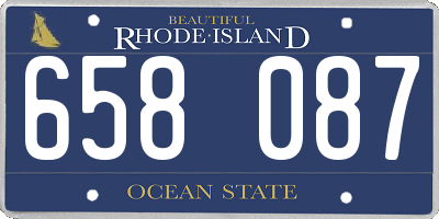RI license plate 658087