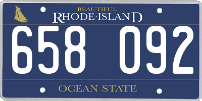 RI license plate 658092